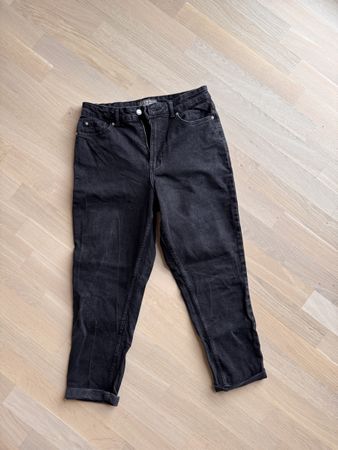 Schwarze Mom Jeans, Grösse 40