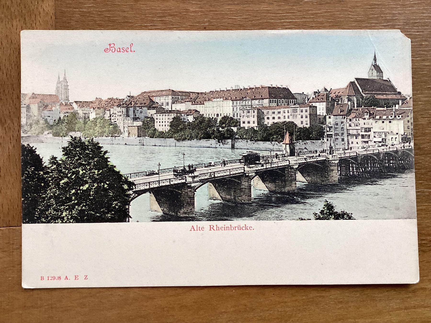 Ansichtskarten: AK Basel. Alte Rheinbrücke – Gebraucht aus Zürich von Tolima194