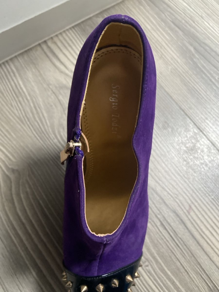 Scarpe da donna: Sergio Todzi  Stiefelette, Gr. 38,, violett VelourKL – Nuovo (secondo la descrizione) da Sirnach venduto da SpeedyGT 4