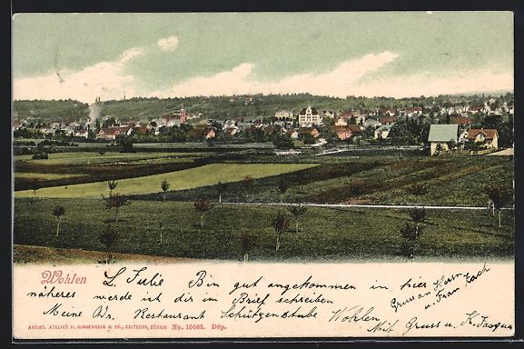 Cartoline postali: AK Wohlen, Totalansicht, 1903 – Usato da Berlin venduto da bartko-reher