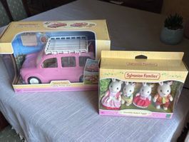 🌻Sylvanian Families Hasenfamilie und Picnic Van Neu
