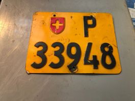 Nummernschild PTT Post Mofa ausrangiert P 33948