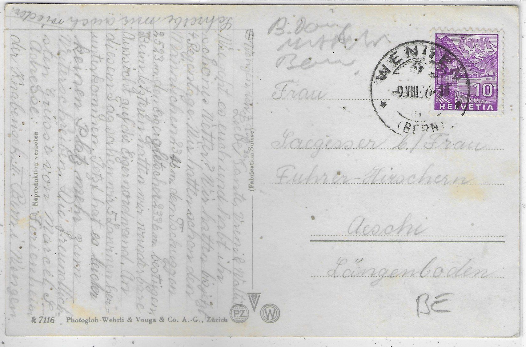 Cartoline postali: Wengen - Schwimm- und Sonnenbad – Usato da Ettingen venduto da Kartenplanet 1