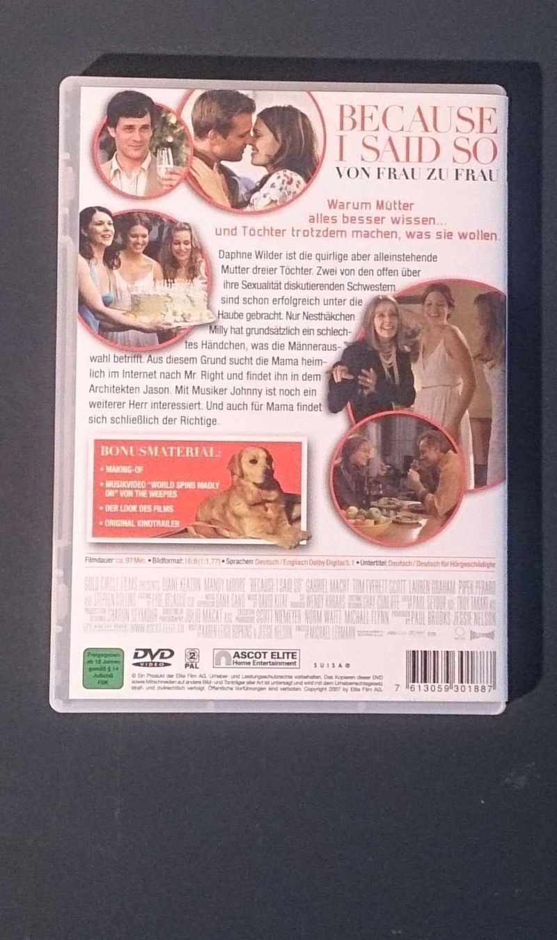 Alle DVDs: Because I said so – Gebraucht aus Dübendorf von Povo 4