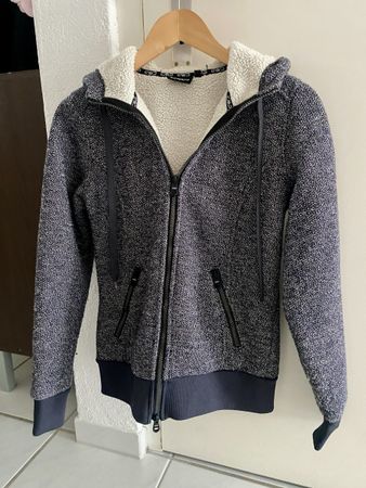 CMP Strickfleecejacke mit Kapuze blau meliert Damen Gr. M