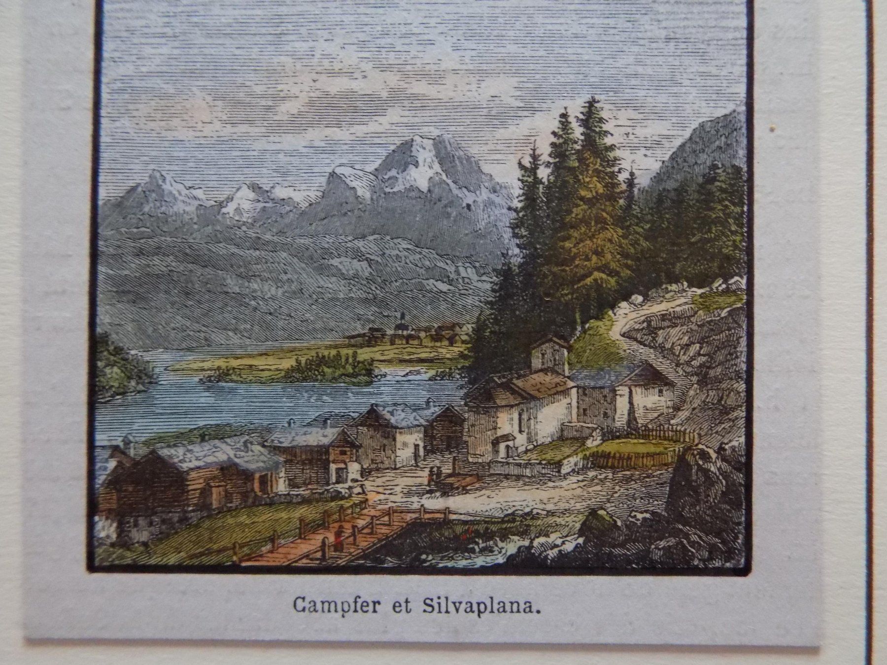 Stiche: Campfer et Silvaplana koloriert – Gebraucht aus Risch von Antikfee 1