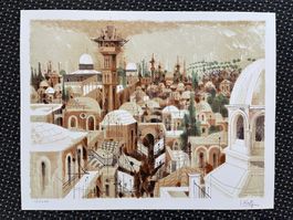 Lithografie Jerusalem vom SHMUEL KATZ       (ID B5711)