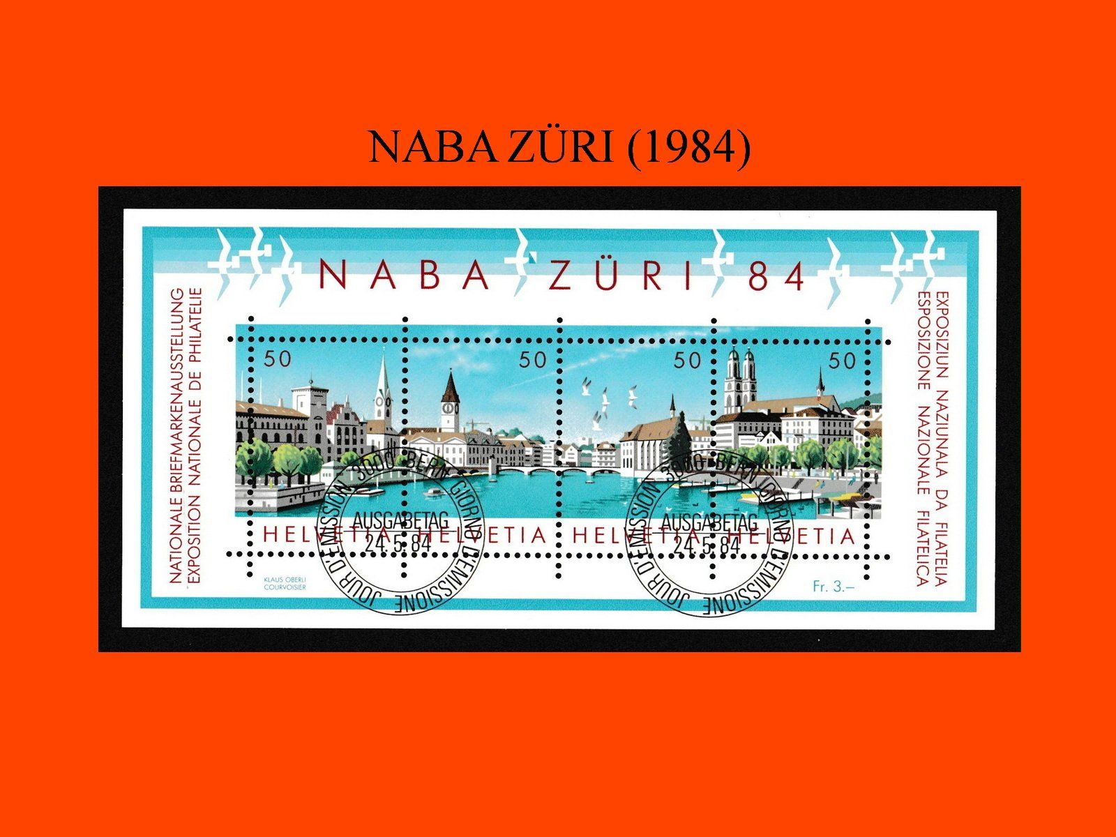 Tutti i francobolli: Bogen "NABA ZÜRI" (1984) – Nuovo (secondo la descrizione) da Dübendorf venduto da Jumbo1990