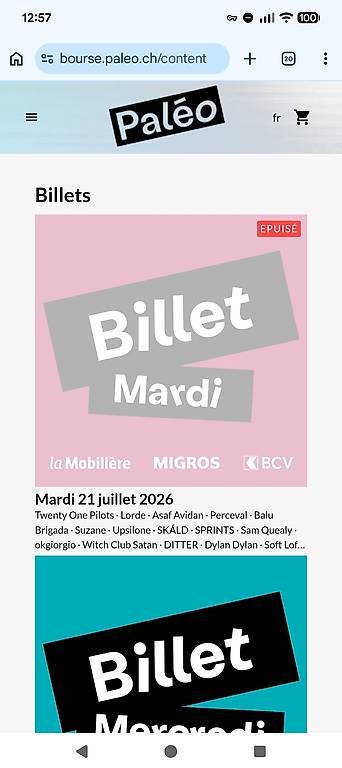 Tickets: Billet Paleo mardi – Gebraucht aus Prilly von ygo_vl5c
