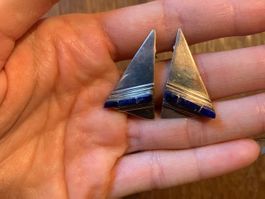 Orecchini in argento con pietre blu