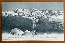 Zermatt - Mont Rose - Glacier du Gorner - Carte ancienne