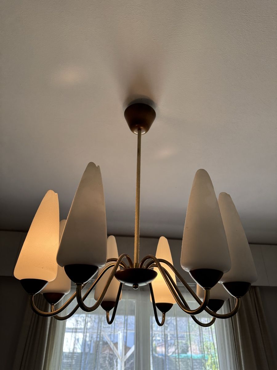 Lampadari & plafoniere: Deckenlampe 8-flammig, Messing/Holz – Usato da Le Sentier venduto da flo_dcg6 2