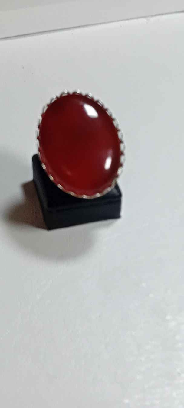 Anelli: ring antiksilber platered  mit rot achat – Nuovo (secondo la descrizione) da Basel venduto da bij_5hqd 3