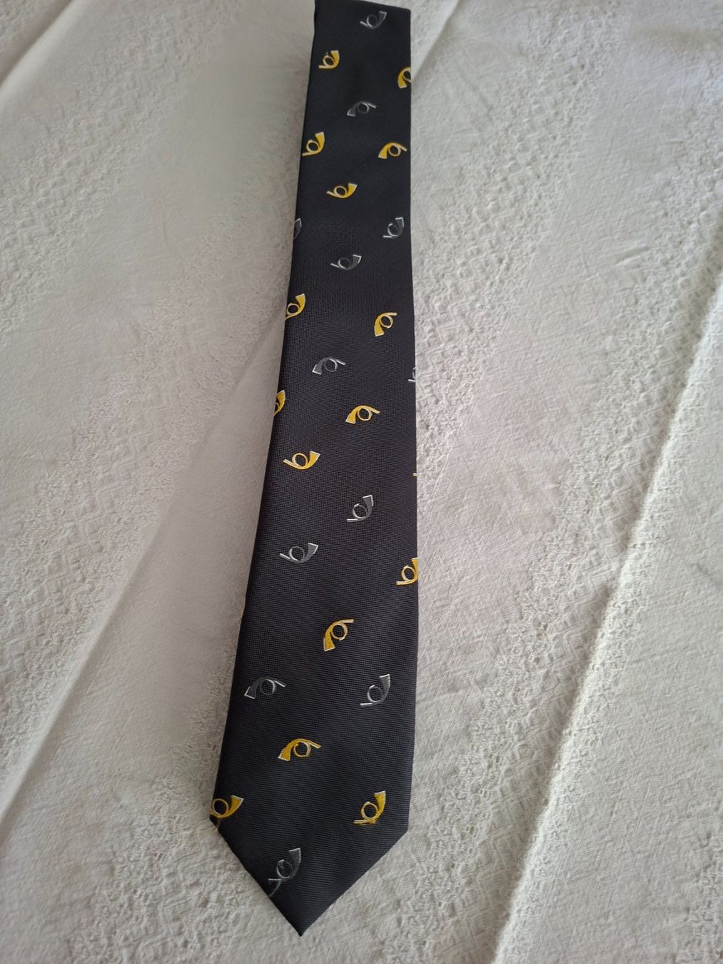 Krawatten: K 9 ... Krawatte mit Posthorn ... 100 % Polyester – Gebraucht aus Bonstetten von Benibanny59