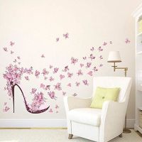 Sticker mural Chaussure à talon papillon