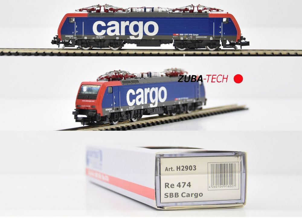 Hobbytrain H2903 E-Lok Re 474 SBB Cargo Spur N GS Analog OVP 
