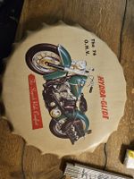 Harley-Davidson Blechschild-Deckel, Vintage Stil (L)