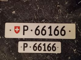 2x Nummernschild PTT Post 66166 ausrangiert
