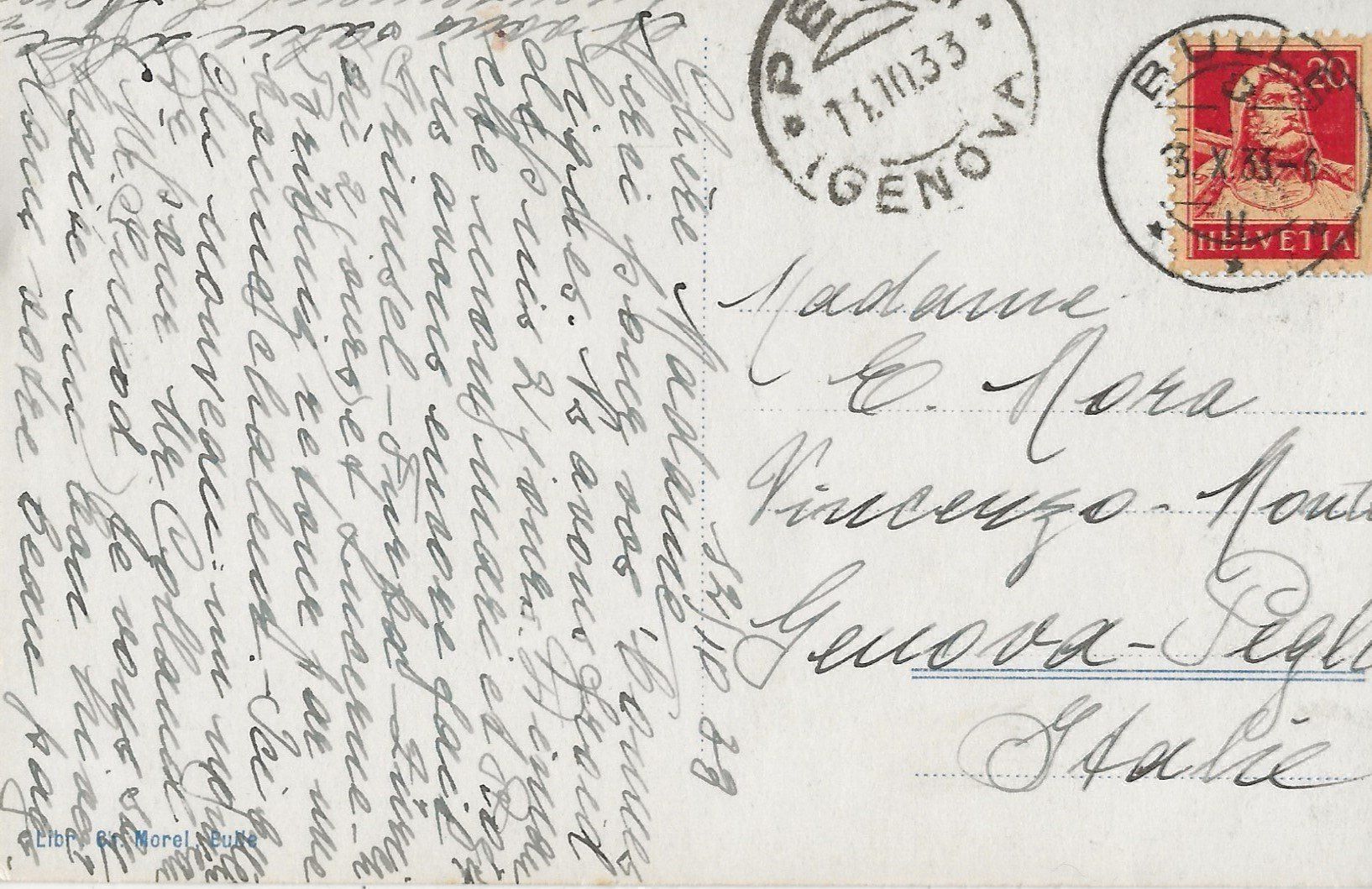 Cartoline postali: Gruyères, Broc, 1933 – Usato da Frauenfeld venduto da Merk52 1