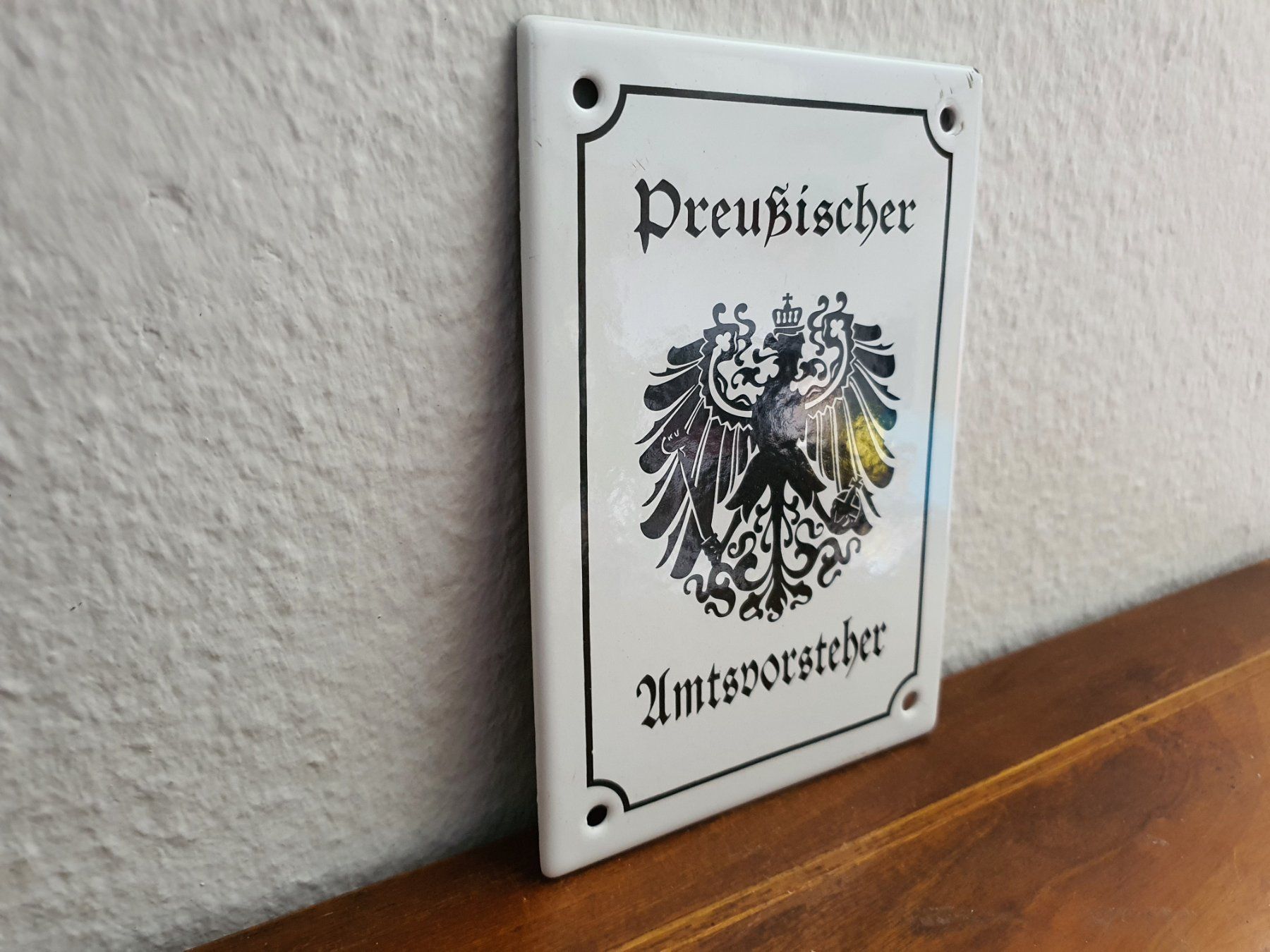 Schilder: Emailschild Preussischer Amtsvorsteher Emaille Schild Retro – Neu (gemäss Beschreibung) aus Schaffhausen von  6