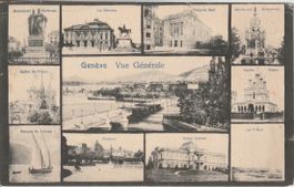 AB 167 Genéve, Vue générale mit 10 kleinen Vignetten, 1905