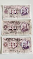 3x 10 Franken 1961 - 70 - 71, Schweiz Banknote (WA3)