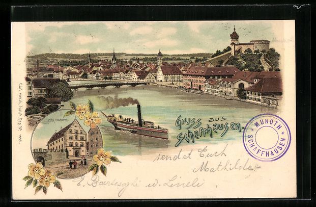 Ansichtskarten: Litho Schaffhausen, Totalansicht, Alte K – Gebraucht aus Berlin von bartko-reher
