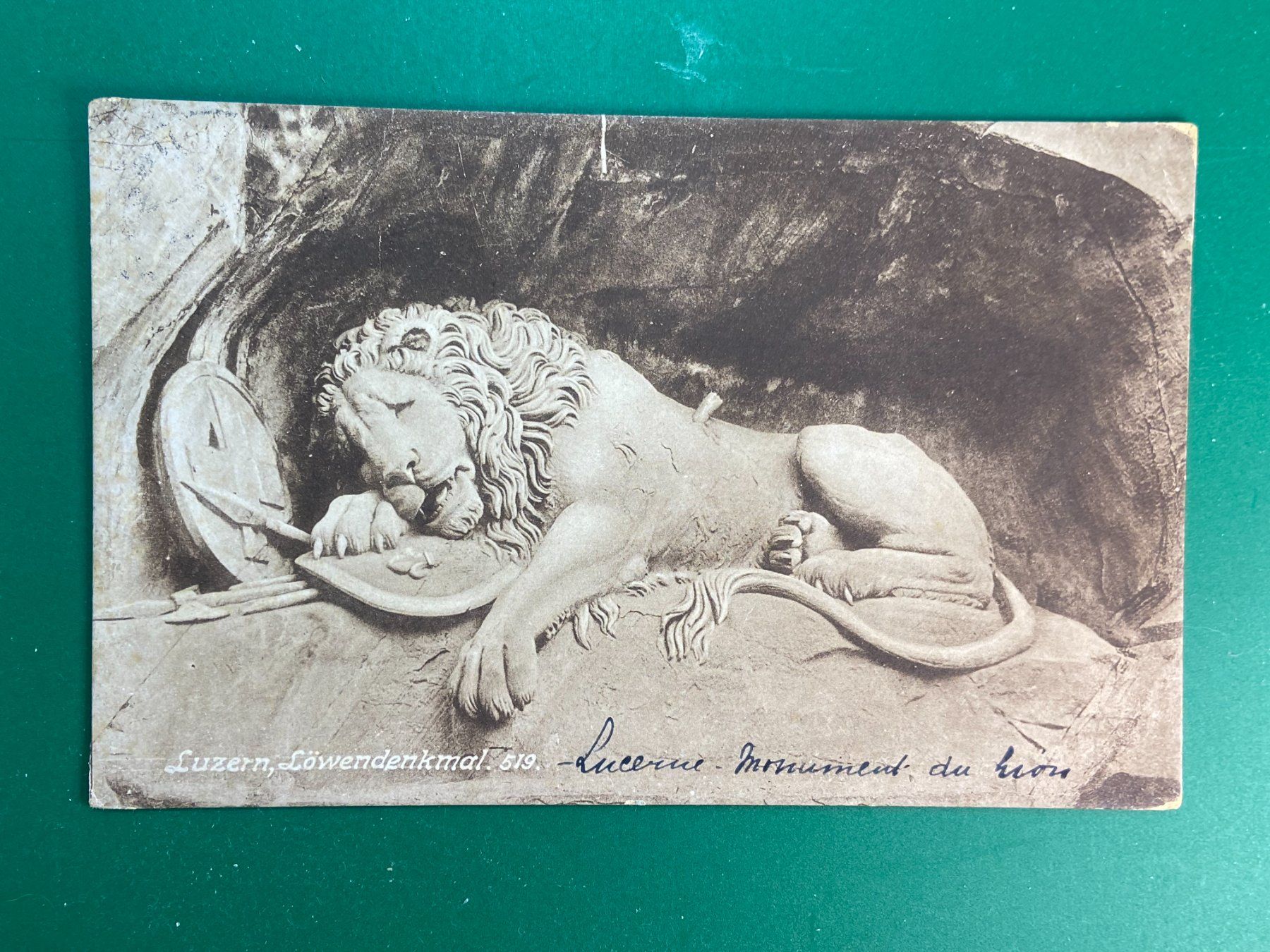 Ansichtskarten: Luzern, Löwendenkmal – Gebraucht aus Steg VS von danwer74