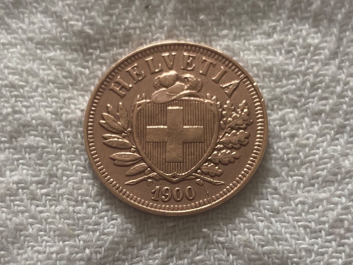 Tutti le monete: 2 centimes/rappen 1900 Abart – Usato da Nyon venduto da Ilmi09