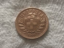 2 centimes/rappen 1900 Abart