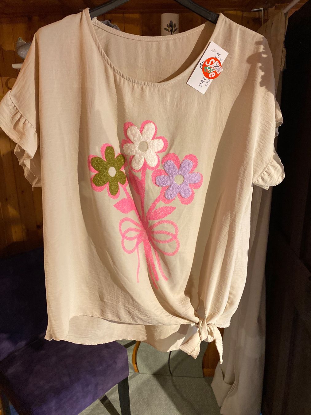 Camicette: DAMEN KURZARM BLUSE-BEIGE – Nuovo e nell'imballaggio originale da Meienried venduto da ManuelaBoutique