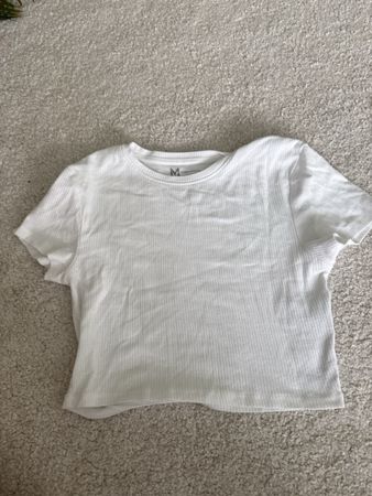 Gecroppts T-Shirt weiss