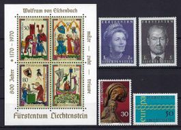 Lichtenstein Steckkarte mit sauberen+guten Werten postfrisch