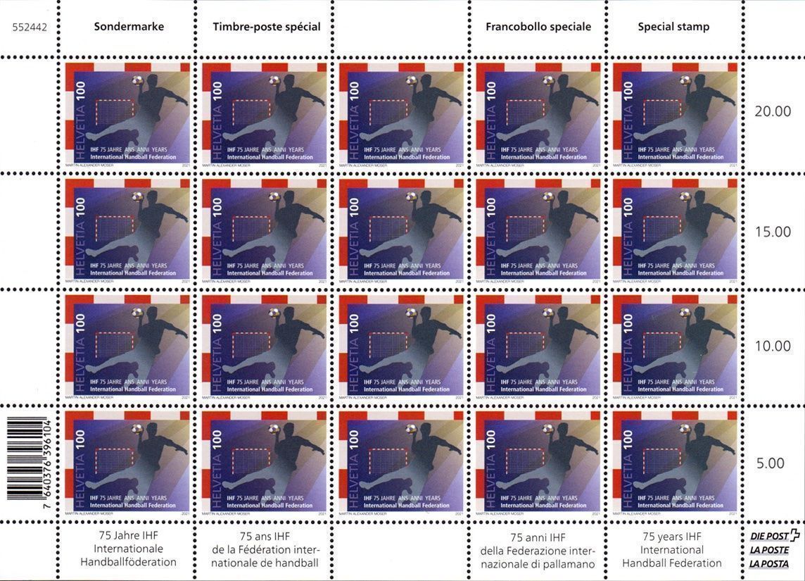 Alle Briefmarken: Bogen Internationale Handballföderation** – Neu (gemäss Beschreibung) aus Dottikon von haeusibuh5