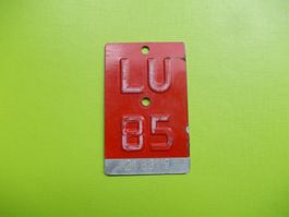 Velonummer / Fahrradnummer LU 85