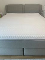 Boxspringbett mit Topper grau Doppelbett 180x200 cm
