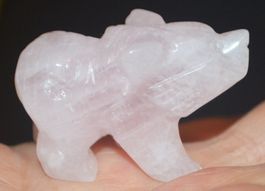 Deko - Heilsteine N-03 – Bär – Rosa Quarz – 28 Gramm