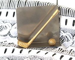 Vintage-Briefhalter / Serviettenhalter im Golf-Design