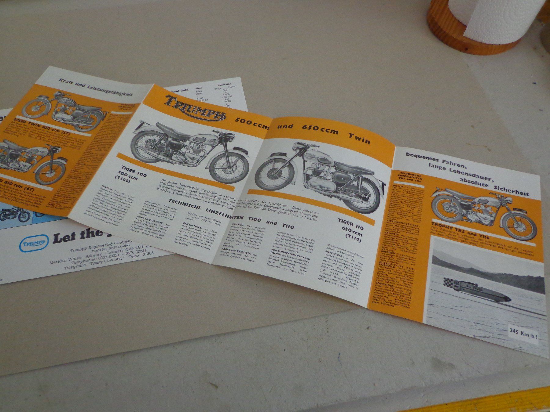 Triumph Documenti: 2 Triumph Prospekte Bonneville/Tiger 650 – Usato da Zofingen venduto da goezi 3