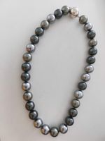 Elegante Faux Tahitiperlenkette 925 Silber Magnet Verschluss