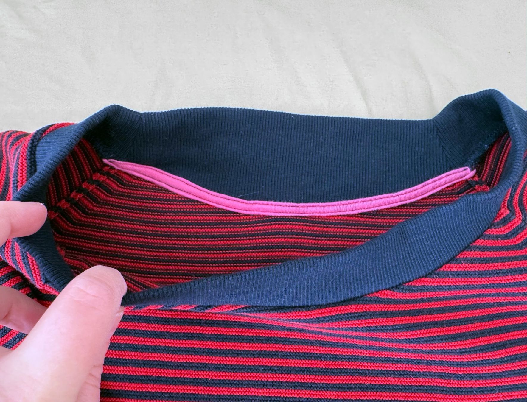 Maglioni & Felpe: Baumwoll Strickpullover rot blau, M, komplett erneuert – Nuovo (secondo la descrizione) da Luzern venduto da good.dog 4