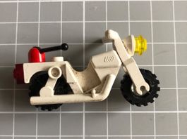 Weisses Lego Vintage Motorrad (x81c02 - transparente Reifen)