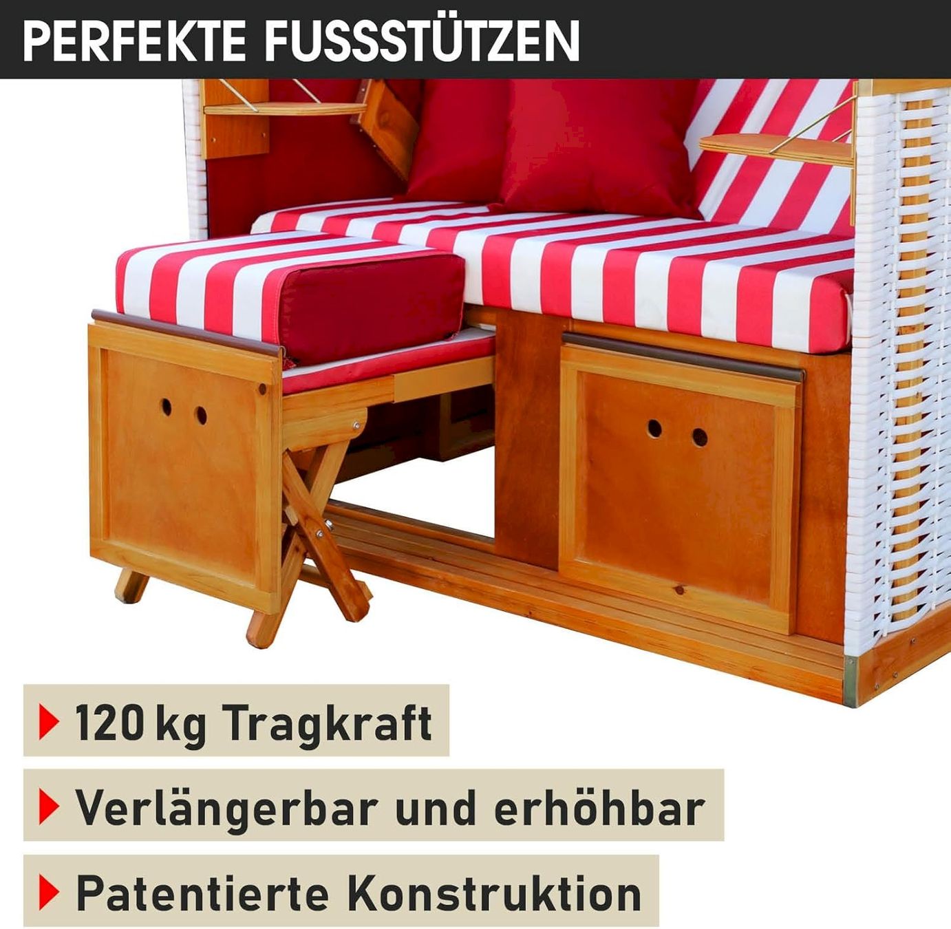 Sedie a sdraio: Strandkorb NORDERNEY DELUXE 120cm – Nuovo e nell'imballaggio originale da Bottighofen venduto da zaap 8