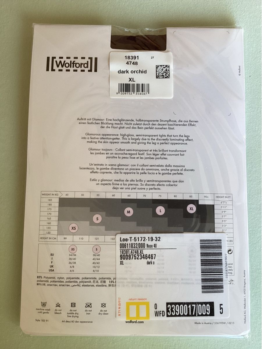 Wolford Calze & Collant: Wolford Neon 40, XL – Nuovo e nell'imballaggio originale da Basel venduto da Viktoria1958 1