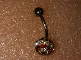 bauchnabel piercing,,mit echt kristall,,edelsthal