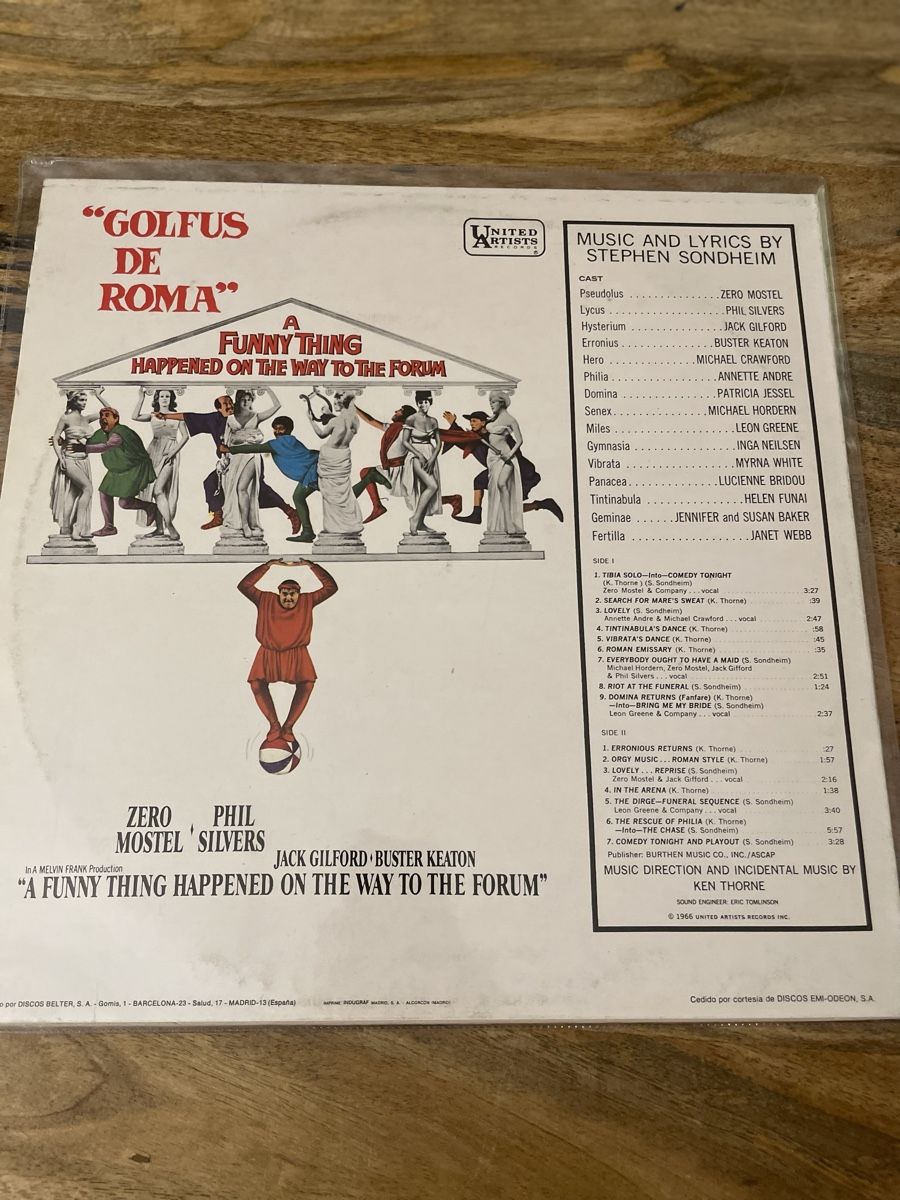 Dischi in vinile: Golfus De Roma LP Soundtrack - Stephen Sondheim – Usato da Hombrechtikon venduto da baersandro 1