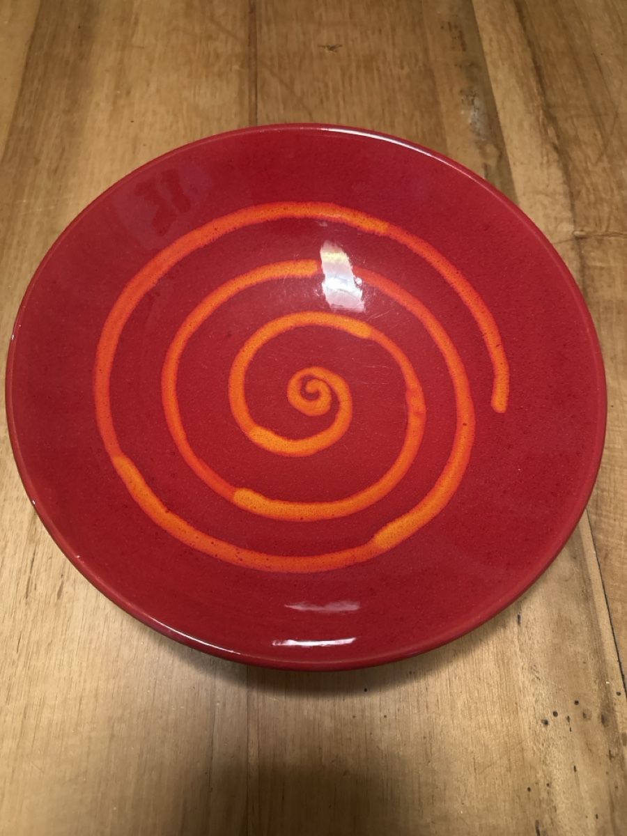 Piatti di portata: 70er Keramikschale, Rot/Orange, Durchmesser ca. 25cm – Usato da Frauenfeld venduto da aluma14