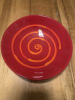 70er Keramikschale, Rot/Orange, Durchmesser ca. 25cm