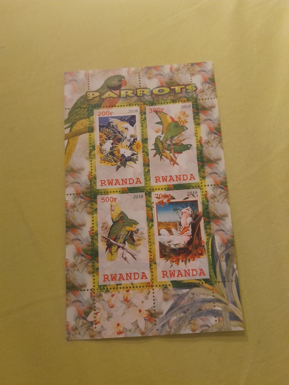 Tutti i francobolli: Bloc de 4 timbres Rwanda 2010 - Perroquets rares – Nuovo (secondo la descrizione) da Marly venduto da globetrotter1723