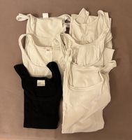 5x Isa Tanktops Weiss, 1x Schwarz, Grösse S, Sommer Basics